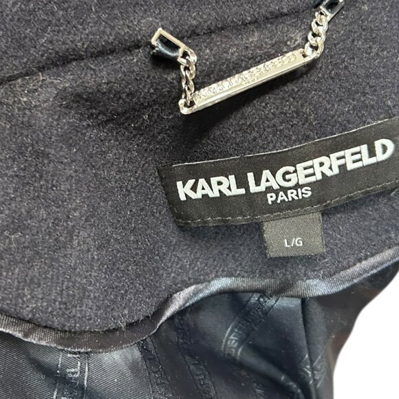 Karl Lagerfeld Wool Long Coat - Picture 4 of 9